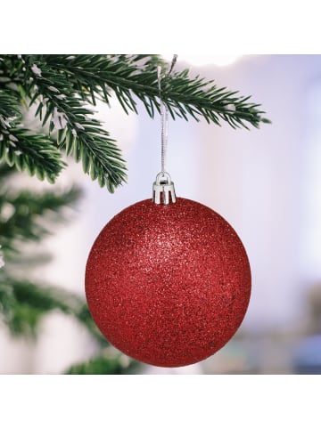 relaxdays 110-tlg. Weihnachtskugeln Set in Rot
