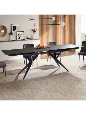 KADIMA DESIGN Esszimmertisch 180 - 260 cm Ausziehbar Keramik Glas , in Schwarz