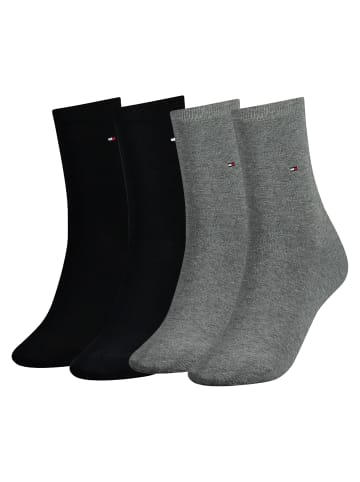 Tommy Hilfiger Socken 4er Pack in Schwarz/Hellgrau