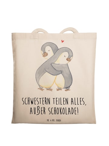 Mr. & Mrs. Panda Jutebeutel Schwestern Liebe mit Spruch in Creme