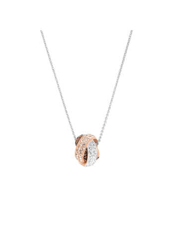 Amor Kette mit Anhänger Silber 925, rhodiniert+rosévergoldet in Bicolor