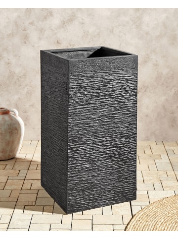 Beliani Outdoor Blumentopf DION in Schwarz - (W) 40 x (H) 77 x (L) 40 cm