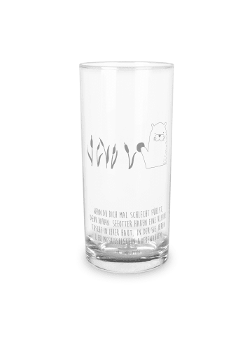 Mr. & Mrs. Panda Wasserglas Otter Stein mit Spruch in Transparent