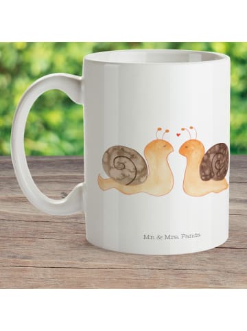 Mr. & Mrs. Panda Camping Tasse Schnecken Liebe ohne Spruch in Weiß