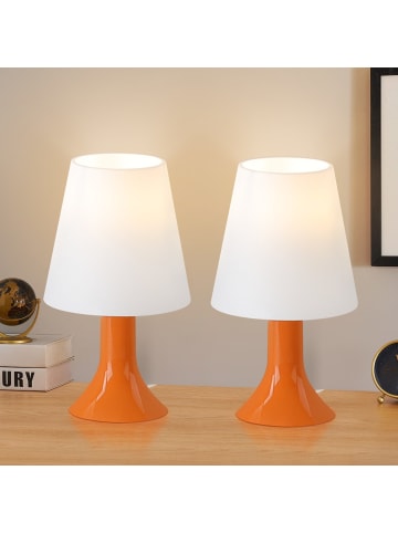 ZMH 2er-Set Tischleuchte E14 in Orange Moderne Kunststoff