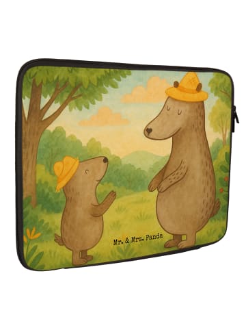 Mr. & Mrs. Panda Laptop Tasche Bären mit Hut Design ohne Spruch in Weiß