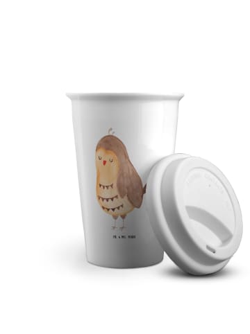 Mr. & Mrs. Panda Tumbler Eule Zufrieden ohne Spruch in Weiß