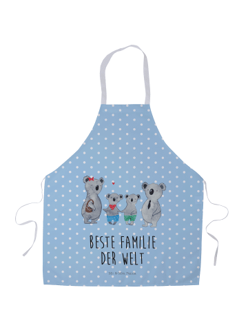 Mr. & Mrs. Panda Schürze Koala Familie zwei mit Spruch in Blau Pastell
