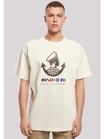 F4NT4STIC Herren T-Shirt Oversized Knut & Jan Hamburg Logo in sand