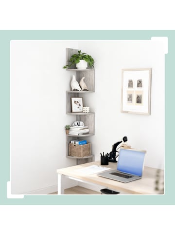 relaxdays Eckregal in Hellbraun - (B)20 x (H)125 x (T)20 cm