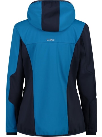 cmp softshelljacke WOMAN JACKET FIX HOOD in Blau