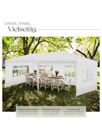 tectake Partyzelt Novara mit 5 Seitenteilen, wasserdicht, 6x3m mit UV-Schutz