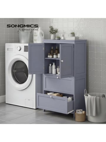 VASAGLE Badschrank in Grau - (B)60 x (H)110 x (T)30 cm
