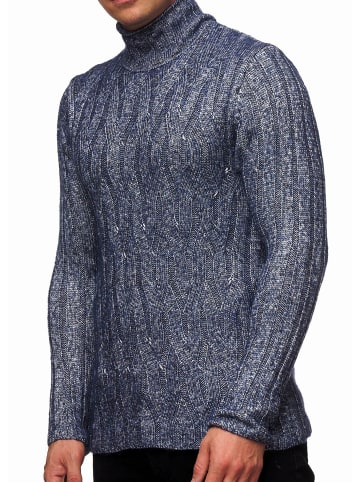 Rusty Neal Clubwear Stehkragen Strick Pullover in Marine