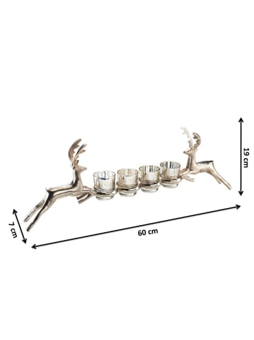 kobolo Kerzenhalter REINDEER4LIT in Silber