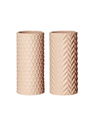 Ritzenhoff & Breker 2er Set Vasen Raute & Zick Zack 25 cm in Creme
