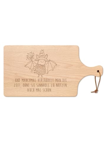 Mr. & Mrs. Panda Servierbrett Holz Fledermaus Zauberer mit Spruch in Transparent