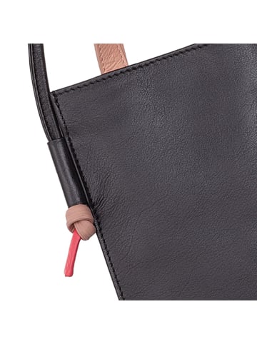 DuDu Faro Handytasche Leder 13 cm schwarz rose