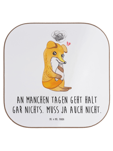 Mr. & Mrs. Panda Untersetzer für Gläser Fuchs Depressionen mit S... in Weiß