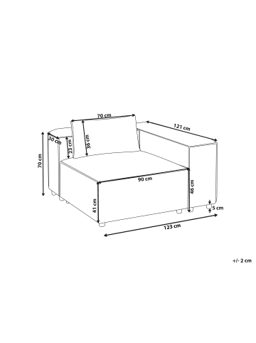Beliani 3-tlg Sofaelement BRANDE in Grün symmetrisch