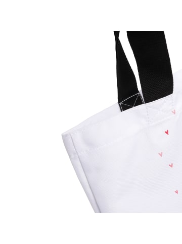 Mr. & Mrs. Panda Damen Schultertasche Eisbär Umarmen mit Spruch in Weiß