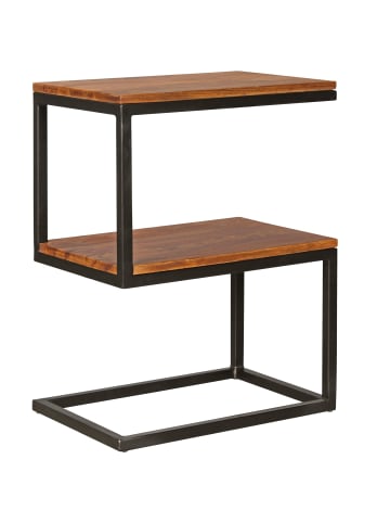 KADIMA DESIGN Beistelltisch AKOLA S-Form Massiv-Holz / Metall 45 x 60 x 30 in Massivholz