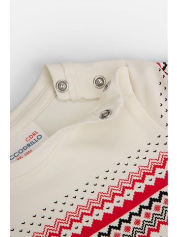Coccodrillo Langärmeliger Bodysuit Xmas in ecru