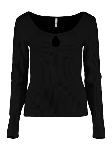 Hailys Weiches Langarm Shirt U-Boot Rundhals Longsleeve Ta44ylor in Schwarz