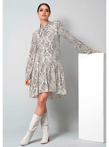 Alba Moda Druckkleid mit V-Ausschnitt und Schluppe in offwhite