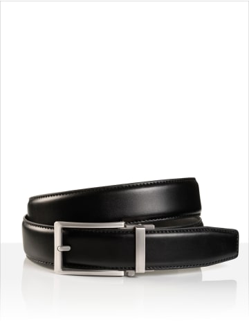 Monti Ledergürtel STANFORD' 3,5cm breit, Automatikschließe Stufenlos in black uni