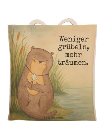 Mr. & Mrs. Panda Stofftasche Otter Muschel Design mit Spruch in Weiß