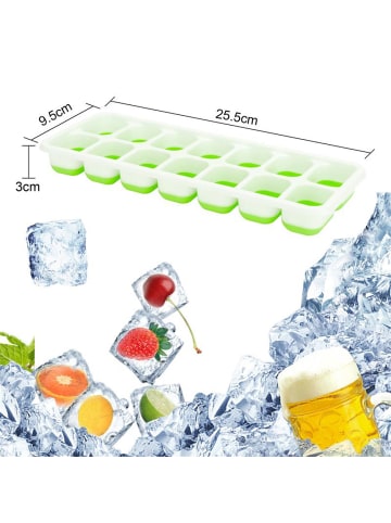 Intirilife 4er Set Eiswürfelformen mit Deckel in GRÜN