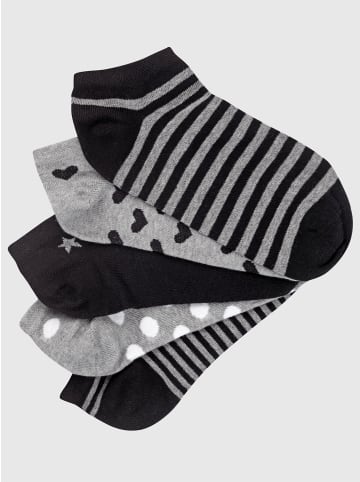 WITT WEIDEN Damen-Sneakersocken in schwarz-gemustert + grau-gemustert