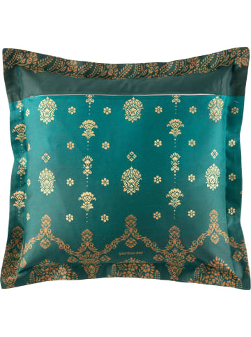 Bassetti Fein Satin Kuschelkissenbezug Gold Decor in smaragdgrün