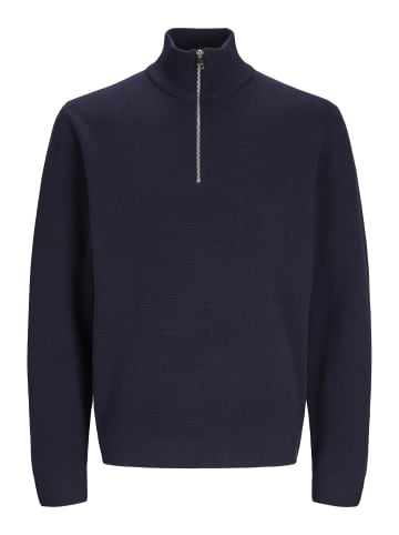 JACK & JONES Junior Strickjacke mit Viertelreißverschluss in Night Sky