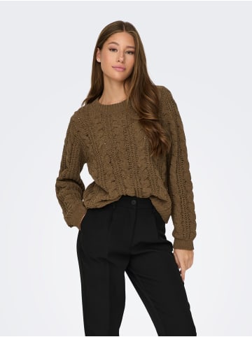 JACQUELINE de YONG Pullover Flauschiger Stehkragen Sweater Gestrickt JDYJOLA in Braun