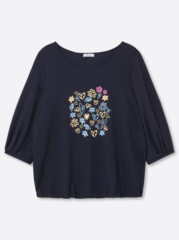 sheego Sweatshirt in tiefblau-eisblau-bedruckt