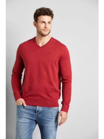 Bugatti V-Ausschnitt-Pullover in rot