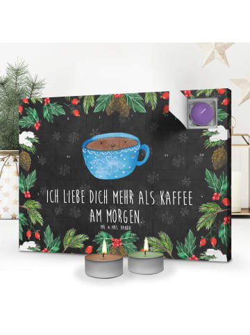 Mr. & Mrs. Panda Adventskalender Kaffee Tasse mit Spruch in Kreidetafel