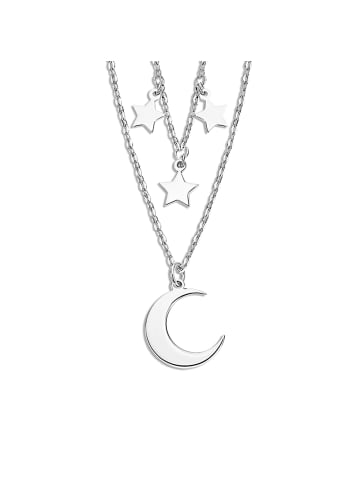 LOTUS silver Anhänger Silber 925 Sterling Silber Sterne, Mond Halsketten