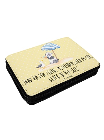 Mr. & Mrs. Panda Federmappe Sommer Meer Glück Motiv mit Spruch in Gelb Pastell