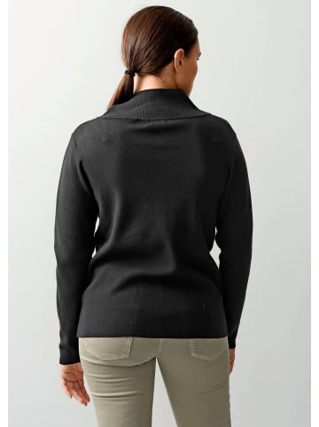 Alba Moda Pullover mit breitem V-Ausschnitt in schwarz