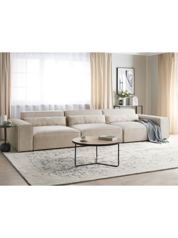 Beliani 4-tlg 3-Sitzer Sofa HELLNAR in Beige