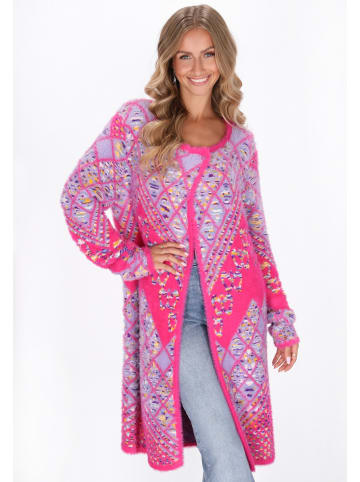 IZIA Cardigan in pink multicolor