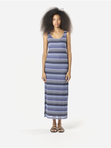 KOROSHI Frauen mit langen gestreiften Kleidern in Schwarz