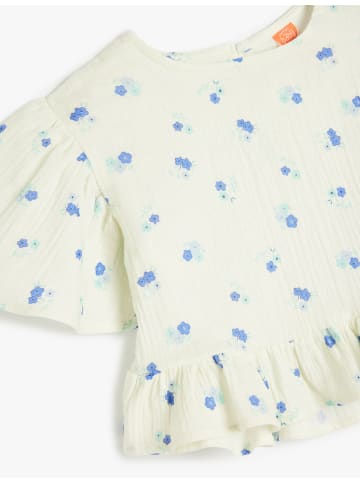 KOTON Bluse in Weiß Gemustert