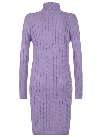 Felix Hardy Grobstrick Zopfmuster Rollkragen Kleid in lila