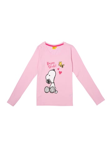 United Labels The Peanuts Snoopy Schlafanzug Pyjama Set Langarm Oberteil mit Hose in rosa