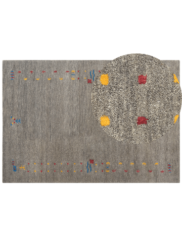 Beliani Kurzflor SEYMEN in Grau/Bunt - (W) 160 x (L) 230 cm