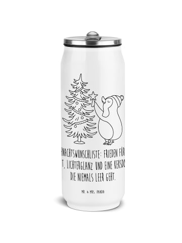 Mr. & Mrs. Panda Getränkedosen Trinkflasche Pinguin Weihnachtsba... in Weiß